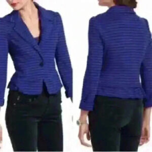 Cartonnier Anthropologie purple striped button front casual blazer. XS/S